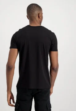 Alpha Industries Basic Foil Print - T-Paita, musta-hopea