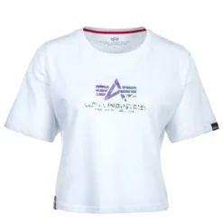 Alpha Industries Basic Holo Crystal - T-Paita, valkoinen-hopea