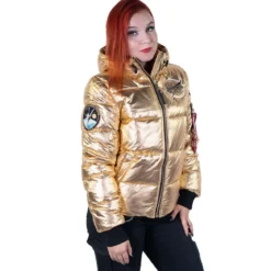 Alpha Industries Hooded Puffer NASA - Talvitakki gold