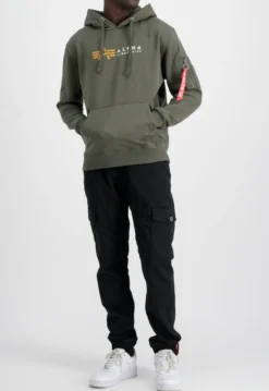 Alpha Industries Label - Huppari, dark olive