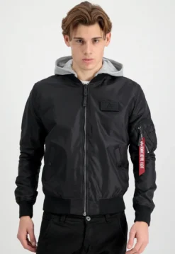 Alpha Industries MA-1 TT Back print - Pilottitakki hupulla