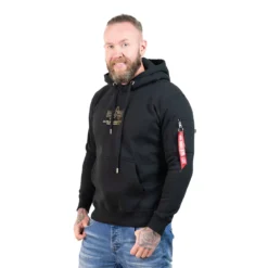 Alpha Industries ML Foil Print - Huppari, musta