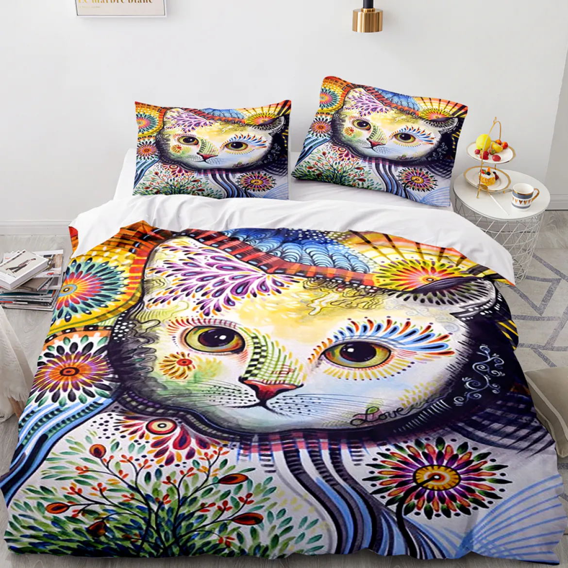 Artsy Cat - Pussilakana + tyynyliina
