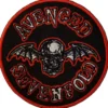 Avenged Sevenfold: Deathbat orange border - Kangasmerkki