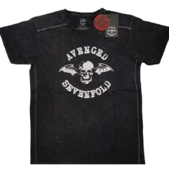 Avenged Sevenfold snow wash logo -T-paita, black