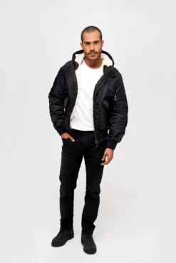 Brandit CWU Hooded Jacket - Talvitakki, musta