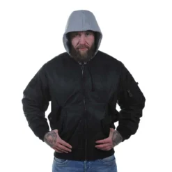 Brandit MA1 - hupullinen pilottitakki, musta/harmaa