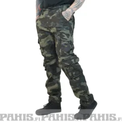 Brandit Pure Slim Fit - Reisitaskuhousut, darkcamo