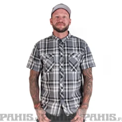 Brandit Roadstar 1/2 Sleeve - kauluspaita, anthracite checked
