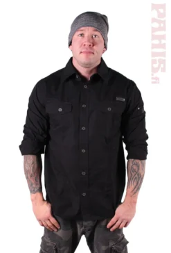 Brandit SlimFit Black - kauluspaita, musta