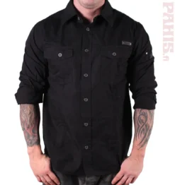 Brandit SlimFit Black - kauluspaita, musta