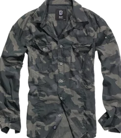 Brandit SlimFit Darkcamo - kauluspaita