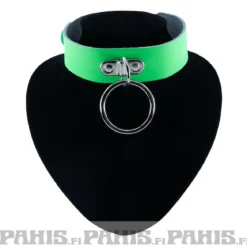 Bullet 69- Choker, 2 row medium ring, Fluorescent Green