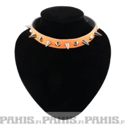 Bullet 69- Choker, Small Cones Fluorescent Patent Orange