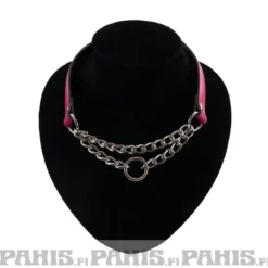 Bullet 69Double Hanging Chain - Choker, Fuscia
