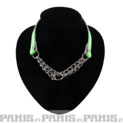 Bullet 69Double Hanging Chain - Choker, Fluorescent Green