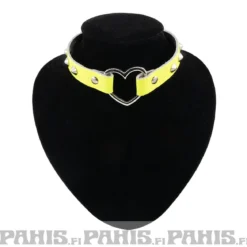Bullet 69Row Conical with Heart - Choker, Fluorescent Yellow