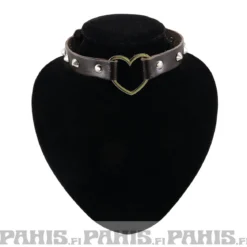 Bullet 69Row Conical with Heart - Choker, Brown