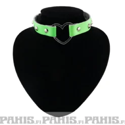 Bullet 69Row Conical with Heart - Choker, Fluorescent Green