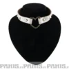 Bullet 69Row Conical with Heart - Choker, Cracked White