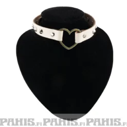 Bullet 69Row Conical with Heart - Choker, Cream