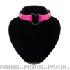 Bullet 69Row Conical with Heart - Choker, Fluorescent Pink