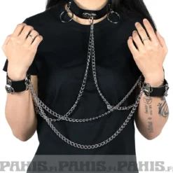 Bullet69 2 row plain with rings - Choker & Käsiraudat