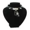 Bullet 691row small cone spike and padlock - Choker