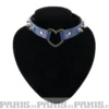 Bullet 69Row Spike with Heart - Choker, Blue