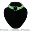 Bullet 69Row Spike with Heart - Choker, Fluorescent Green