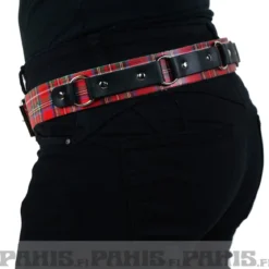 Bullet69 small rings tartan - Nahkavyö