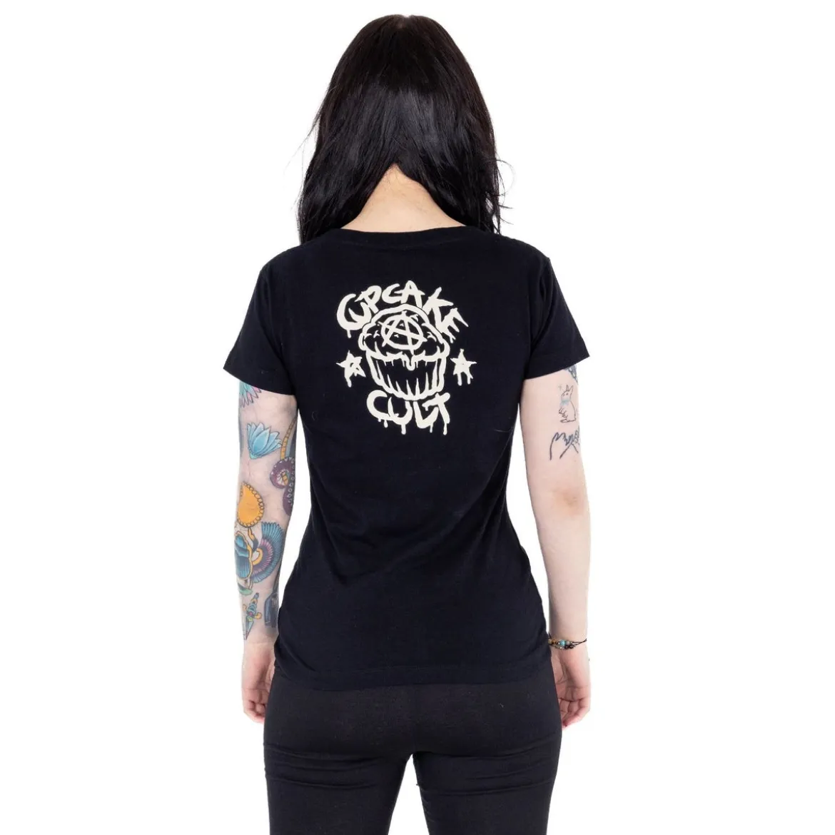 Cupcake Cult Midnight Kitty - Lady fit T-paita