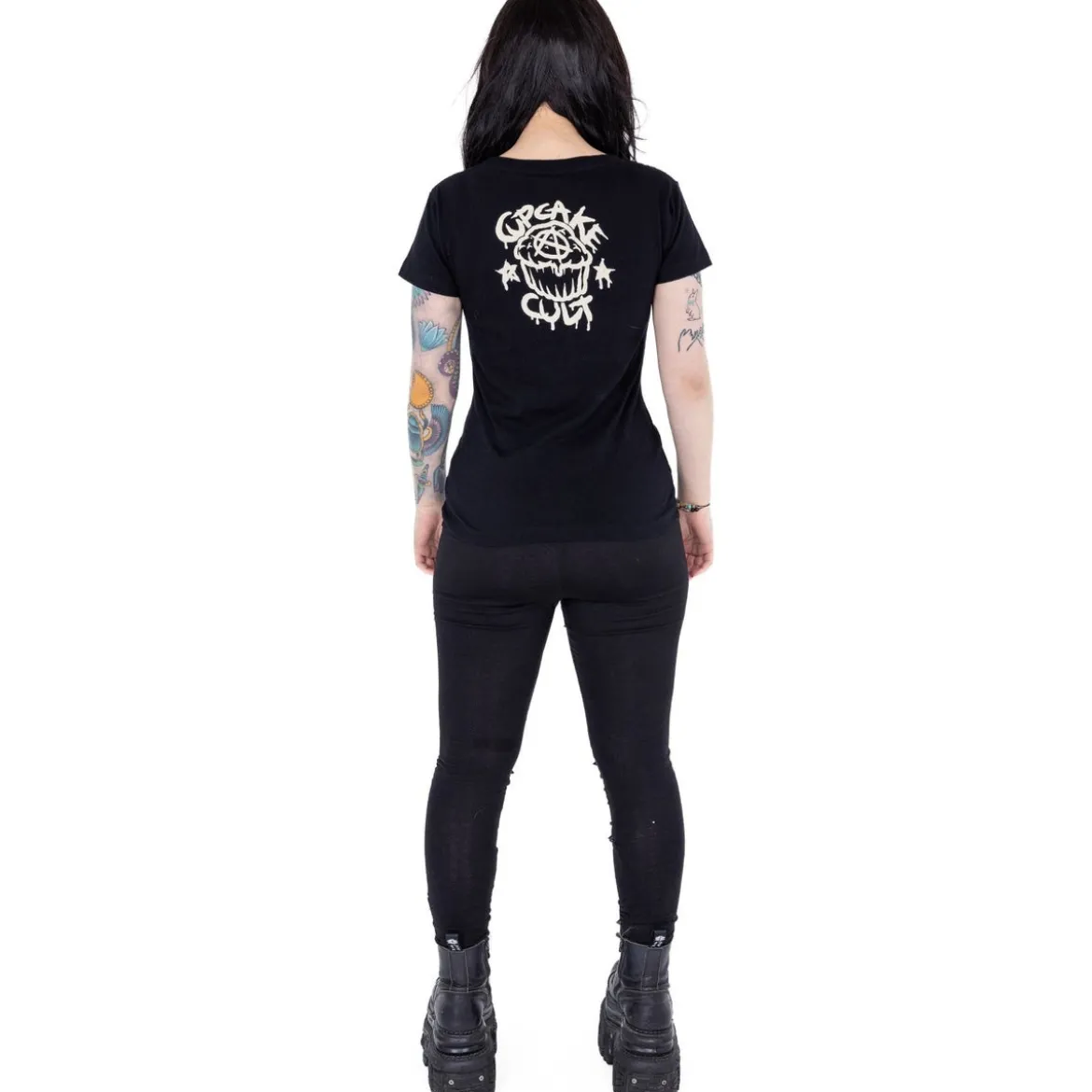 Cupcake Cult Midnight Kitty - Lady fit T-paita