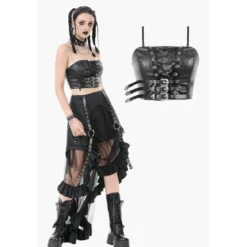 Dark in Love Beltet PU Corset - Toppi