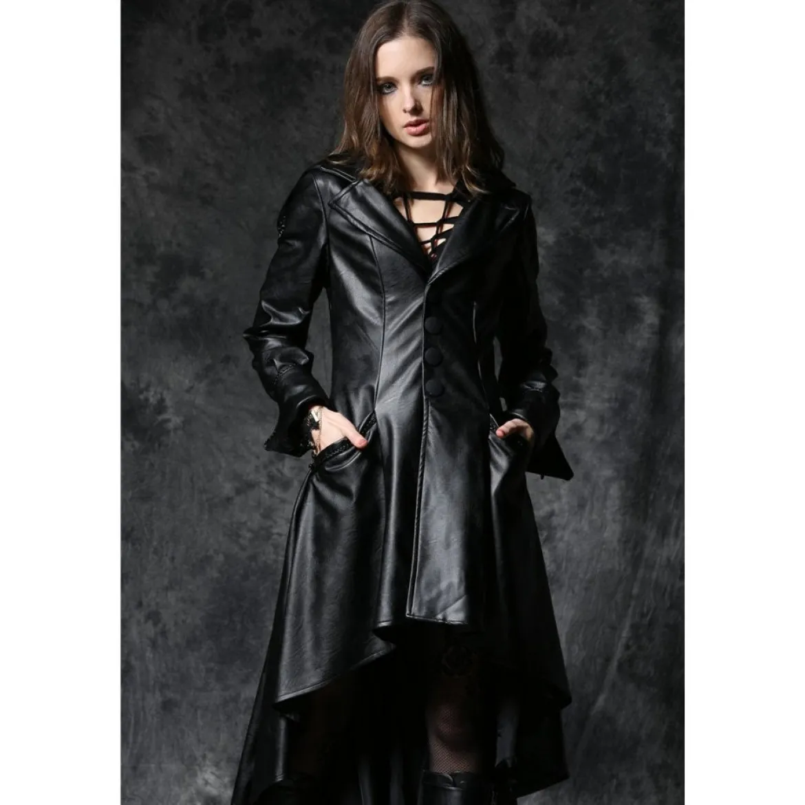 Dark In Love Gothic Dovetail - Keinonahkatakki