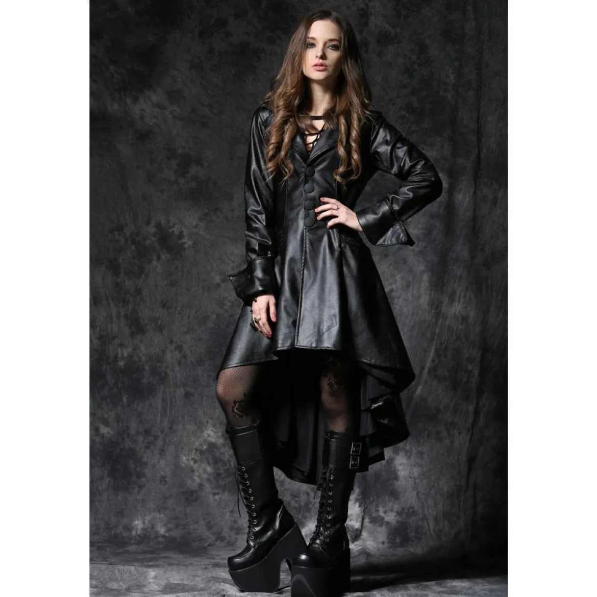 Dark In Love Gothic Dovetail - Keinonahkatakki