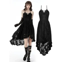 Dark In Love Gothic Low Neckline Dovetail - Mekko