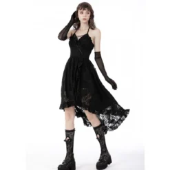Dark In Love Gothic Low Neckline Dovetail - Mekko