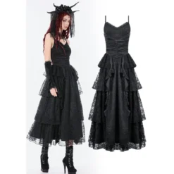 Dark In Love Gothic Satin Lace - Mekko