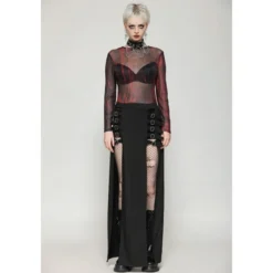 Dark in Love Punk Black Slit Metal - Maksihame