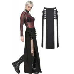 Dark in Love Punk Black Slit Metal - Maksihame