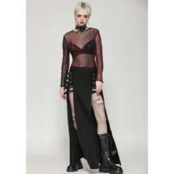 Dark in Love Punk Black Slit Metal - Maksihame