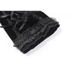 Dark In Love Velvet Lace Up - Käsineet