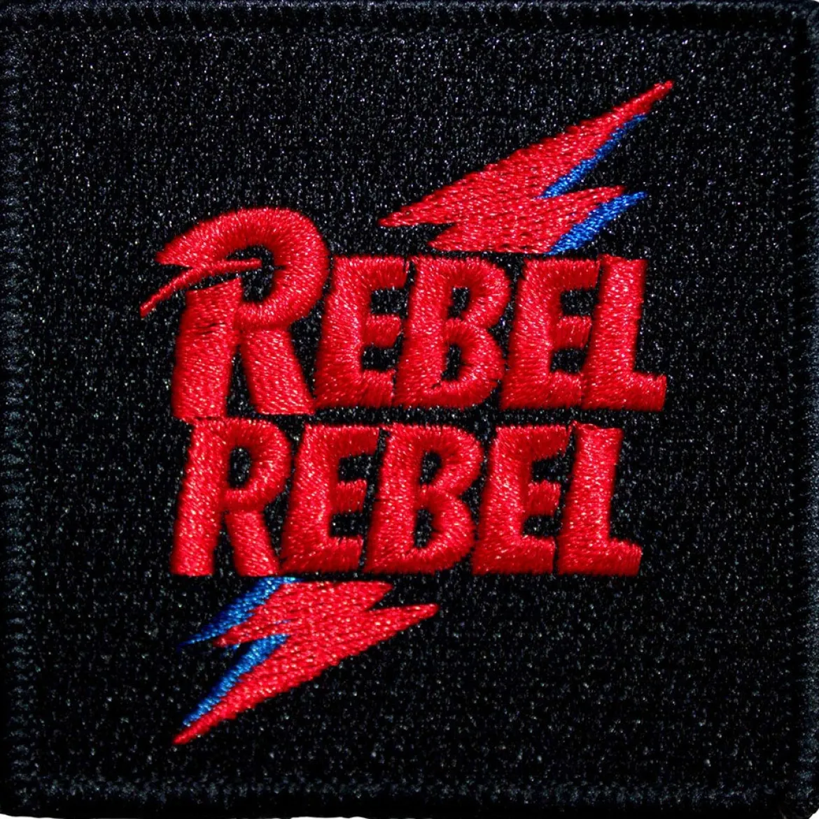 David Bowie: Rebel Rebel Pink & Blue -Kangasmerkki