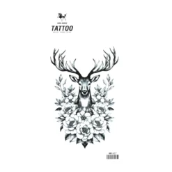 Deer & Flowers - siirtotatuointi