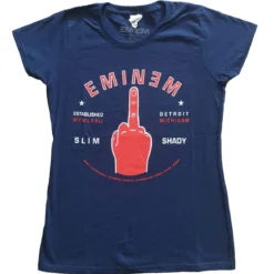 Eminem Detroit Finger - Naisten t-paita, navy