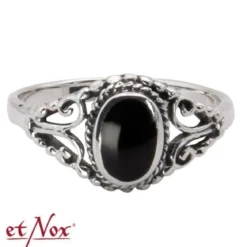 etNox Black ornament with onyx - Sormus