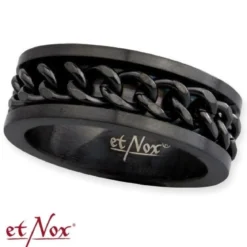 etNox Mesh Steel Ring Black - Sormus