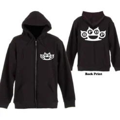 Five Finger Death Punch: Knuckles- Unisex vetoketjuhuppari, musta