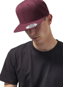 Flexfit Classic snapback - Lippis, maroon/maroon